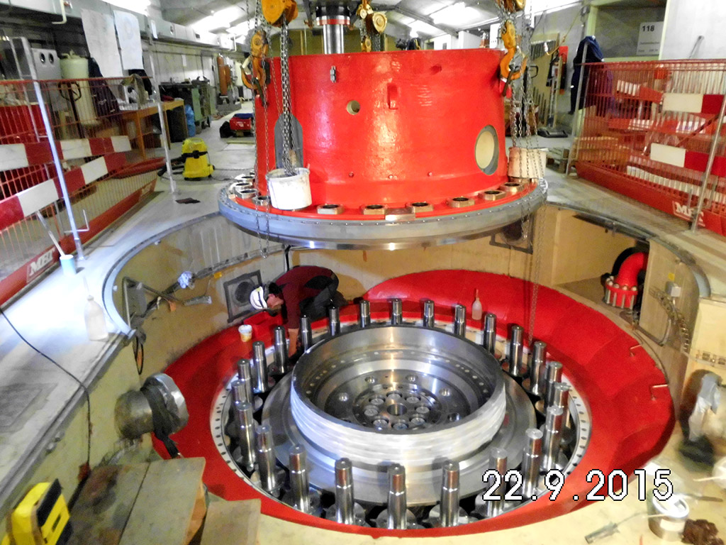 Montage oberer Turbinendeckel